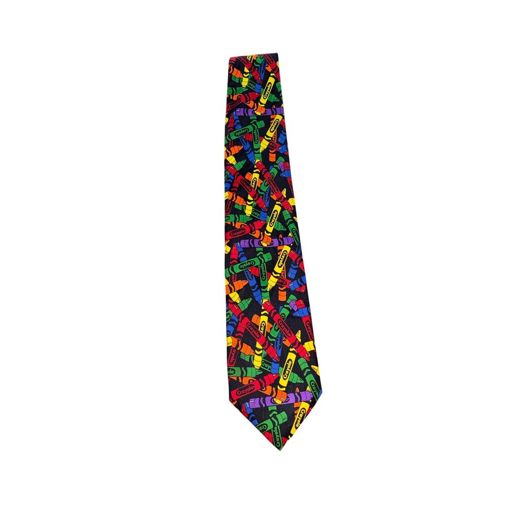 Vintage Crayola rainbow crayons 1999 men’s neck tie